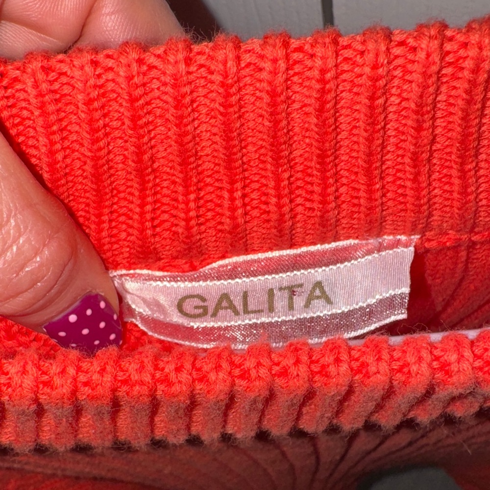 Red Ribbed Women’s Knit Sweater - Picture 6 of 6